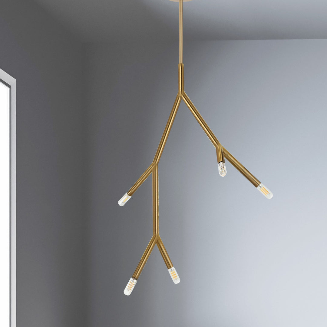 Dainolite Canada - MOR-125P-AGB - Five Light Pendant - Morgan - Aged Brass
