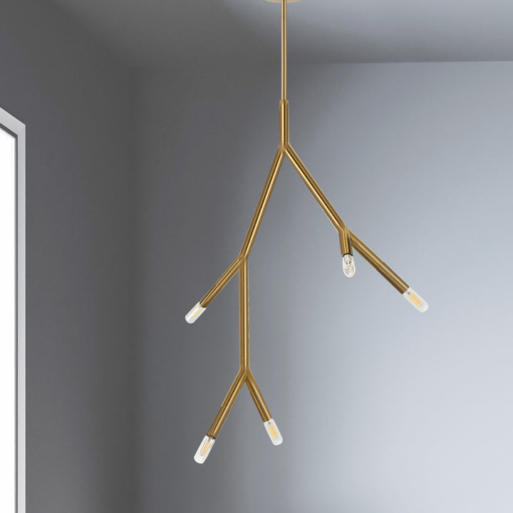Dainolite Canada - MOR-125P-AGB - Five Light Pendant - Morgan - Aged Brass