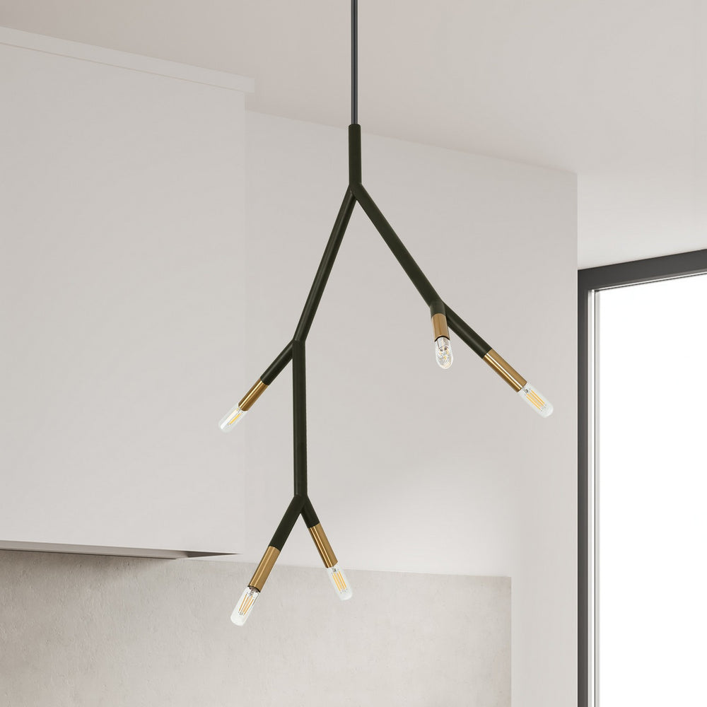 Dainolite Canada - MOR-125P-MB-AGB - Five Light Pendant - Morgan - Matte Black