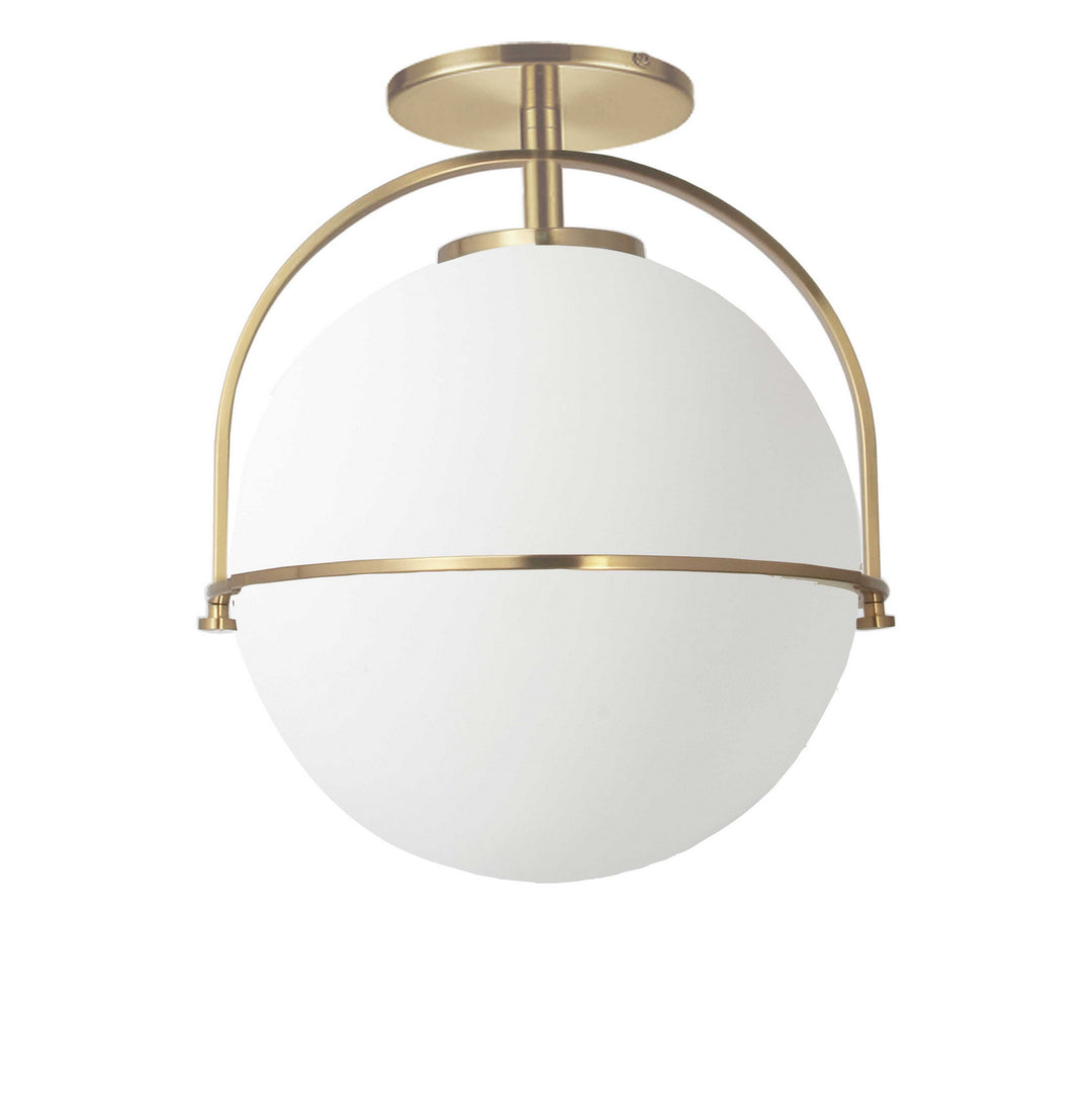 Paola One Light Semi Flush Mount in Aged Brass - available from The Lighting Shoppe, trusted by Canadian homeowners