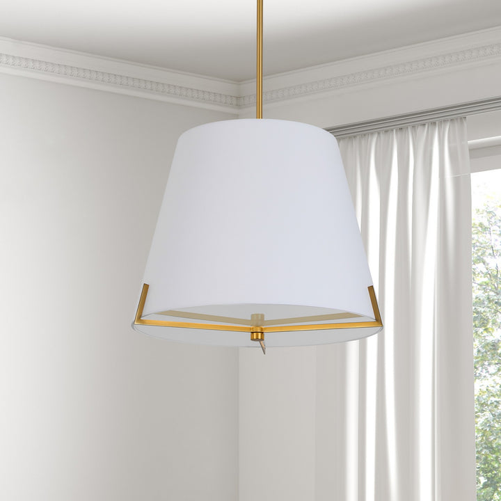 Dainolite Canada - PST-184P-AGB-WH - Four Light Pendant - Preston - White