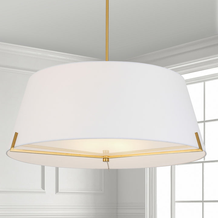 Dainolite Canada - PST-324P-AGB-WH - Four Light Pendant - Preston - White