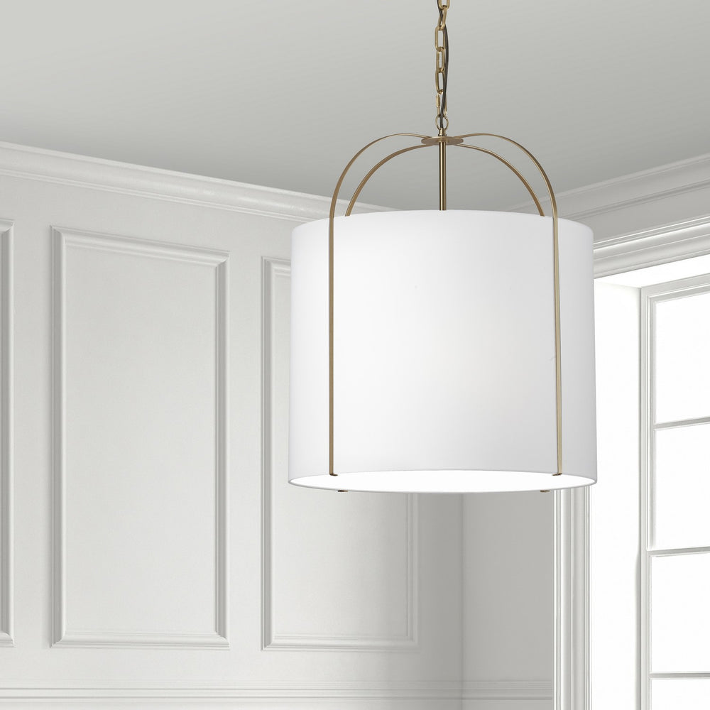 Dainolite Canada - QCY-221P-GLD-WH - Three Light Pendant - Quincy - White