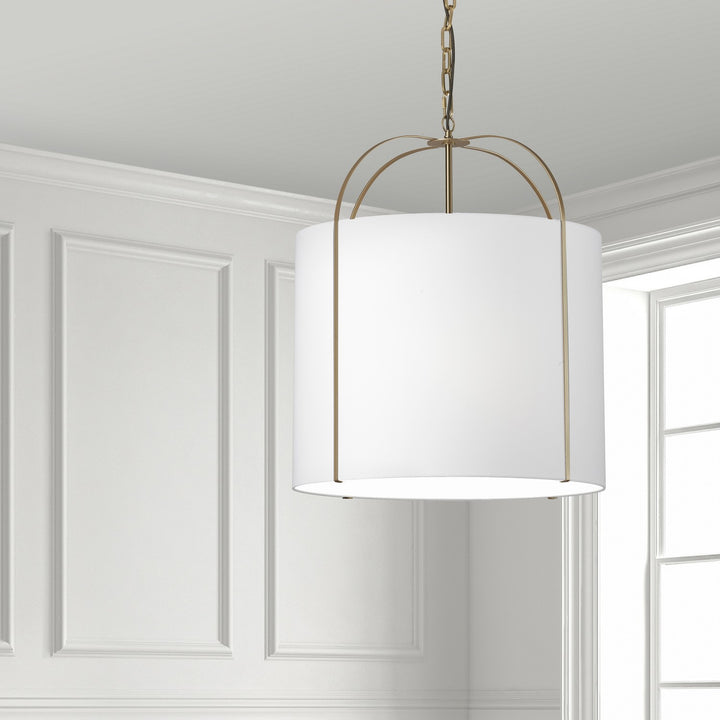 Dainolite Canada - QCY-221P-GLD-WH - Three Light Pendant - Quincy - White