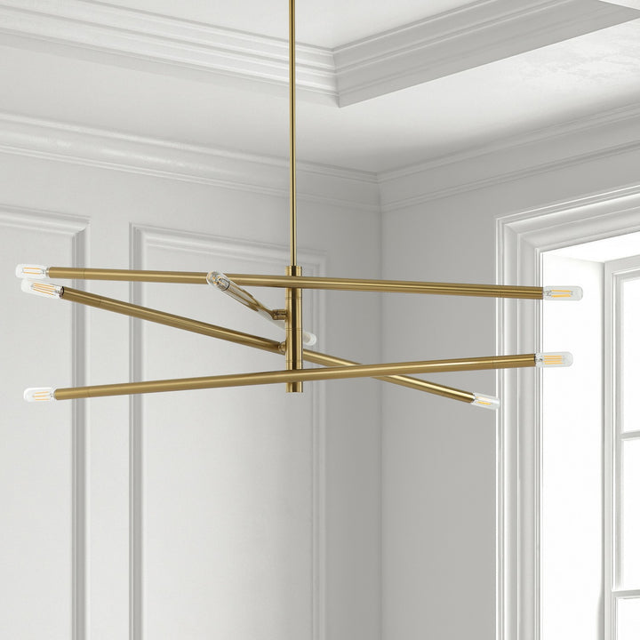 Dainolite Canada - WAN-408P-AGB - Eight Light Pendant - Wand - Aged Brass