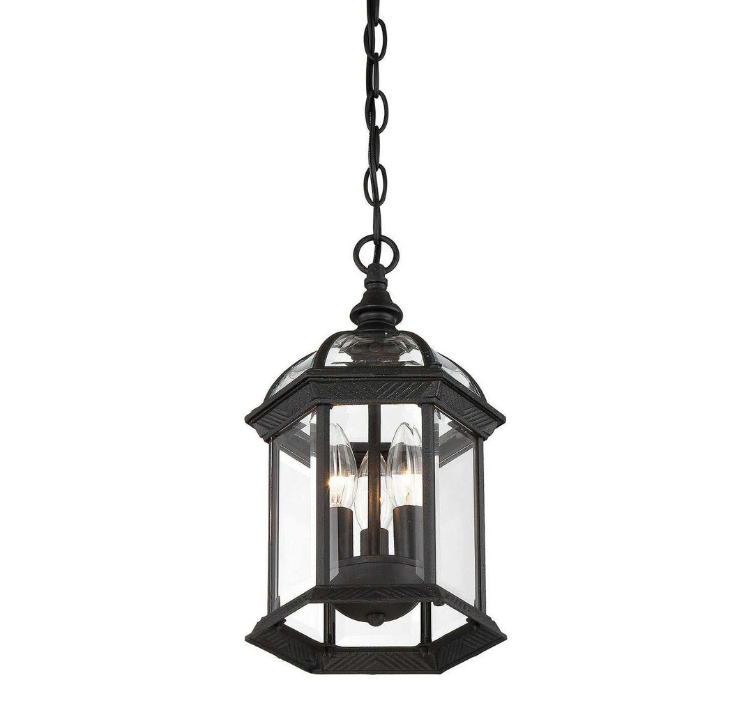 Savoy House - 5-0635-BK - Three Light Hanging Lantern - Kensington - Textured Black