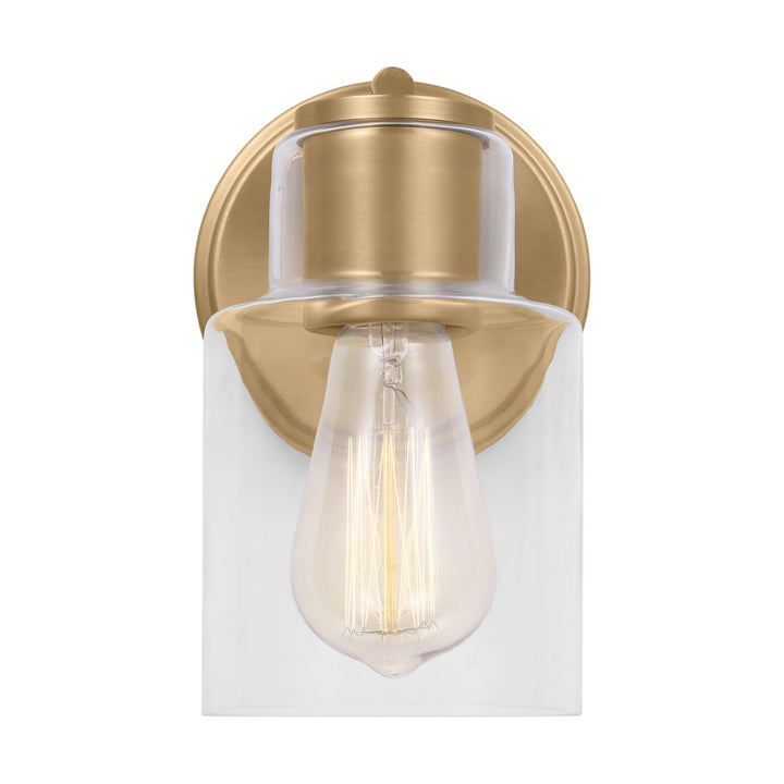 Sayward One Light Wall Sconce in Satin Brass - available from The Lighting Shoppe, trusted by Canadian homeowners