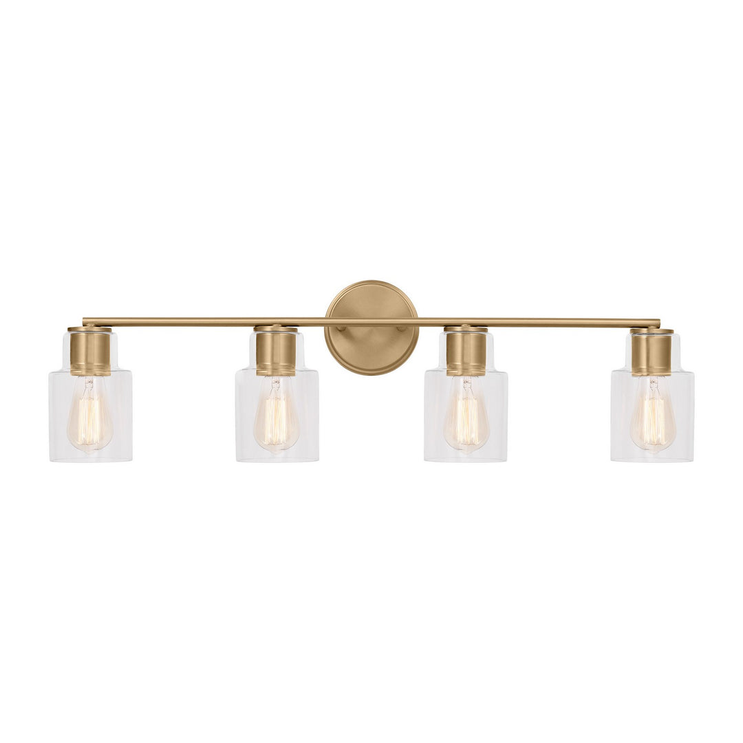 Sayward Four Light Bath in Satin Brass - available from The Lighting Shoppe, trusted by Canadian homeowners