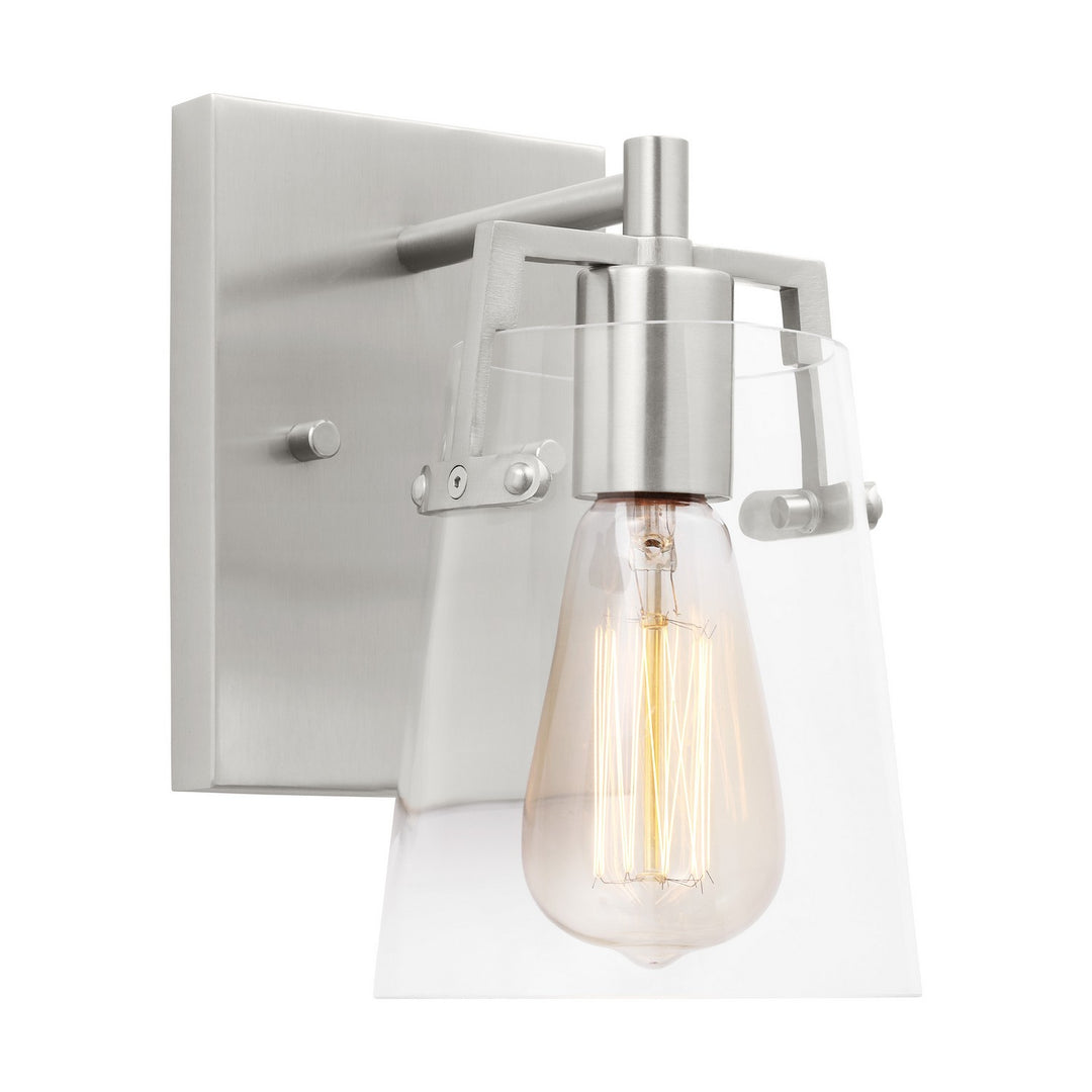 Crofton One Light Wall Sconce in Brushed Steel - available from The Lighting Shoppe, trusted by Canadian homeowners