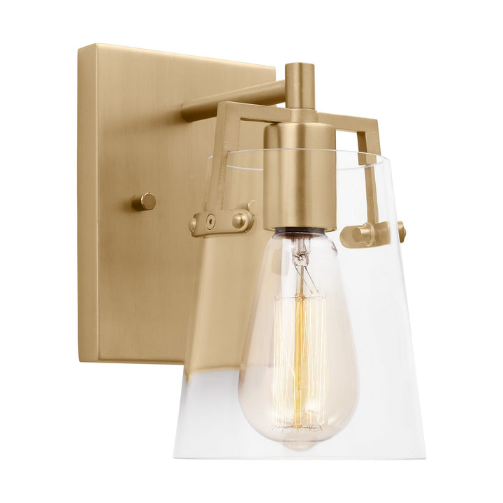 Crofton One Light Wall Sconce in Satin Brass - available from The Lighting Shoppe, trusted by Canadian homeowners