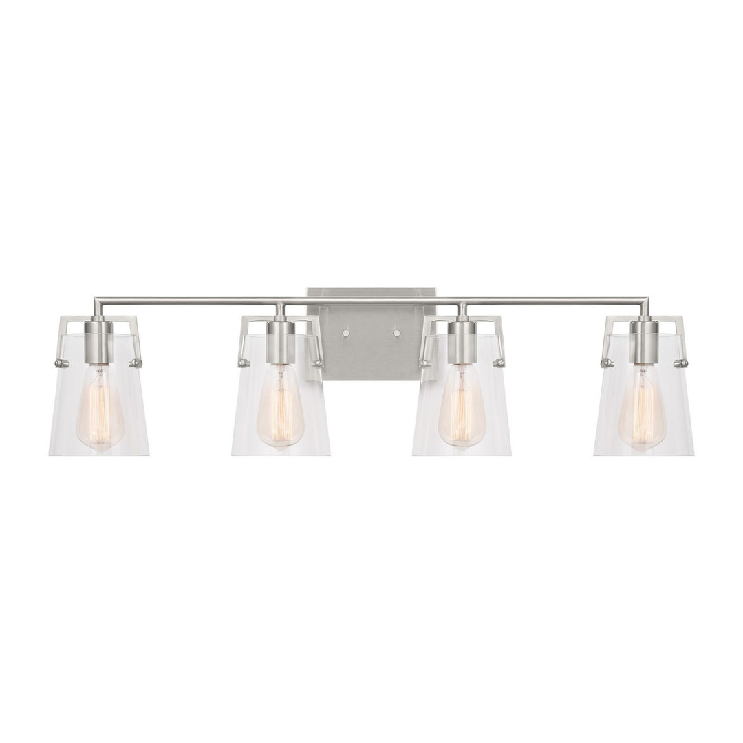 Crofton Four Light Bath in Brushed Steel - available from The Lighting Shoppe, trusted by Canadian homeowners
