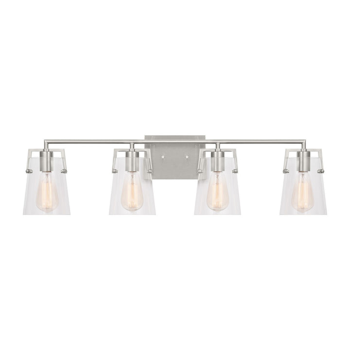 Crofton Four Light Bath in Brushed Steel - available from The Lighting Shoppe, trusted by Canadian homeowners