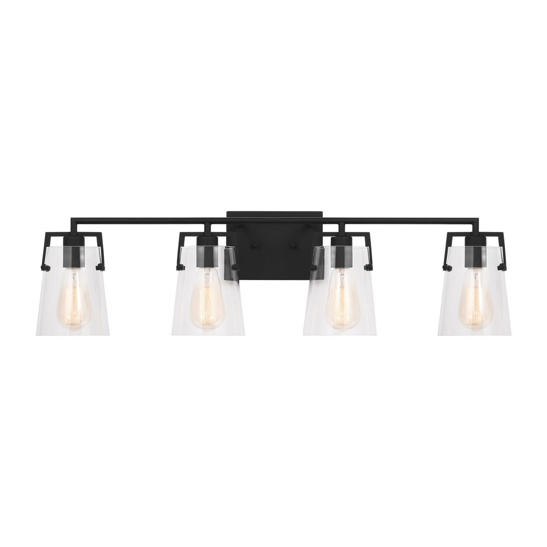 Crofton Four Light Bath in Midnight Black - available from The Lighting Shoppe, trusted by Canadian homeowners