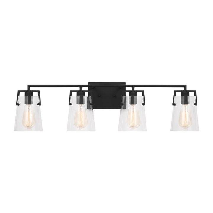 Crofton Four Light Bath in Midnight Black - available from The Lighting Shoppe, trusted by Canadian homeowners