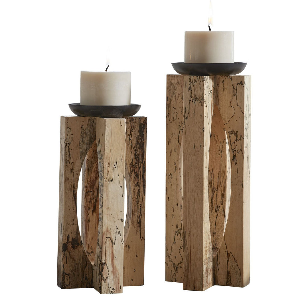 Ilva Candleholders Set/2 in Natural - available from The Lighting Shoppe, trusted by Canadian homeowners
