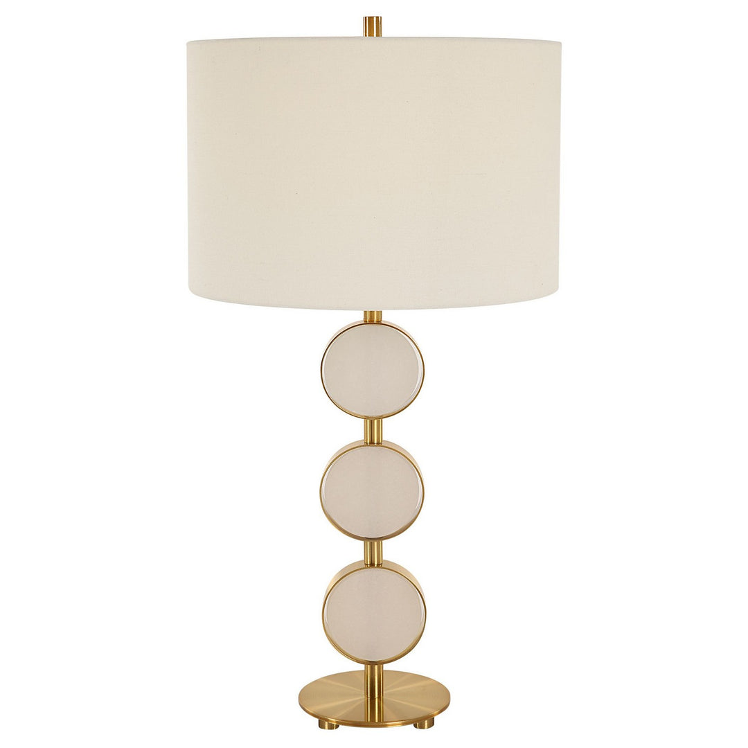 Three Rings One Light Table Lamp in Brushed Brass - available from The Lighting Shoppe, trusted by Canadian homeowners