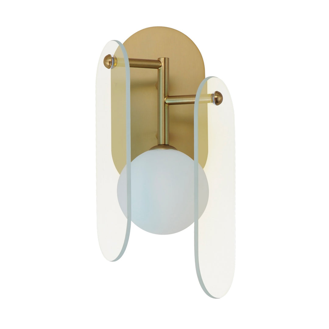 Megalith - Glass LED Wall Sconce in Natural Aged Brass - available from The Lighting Shoppe, trusted by Canadian homeowners