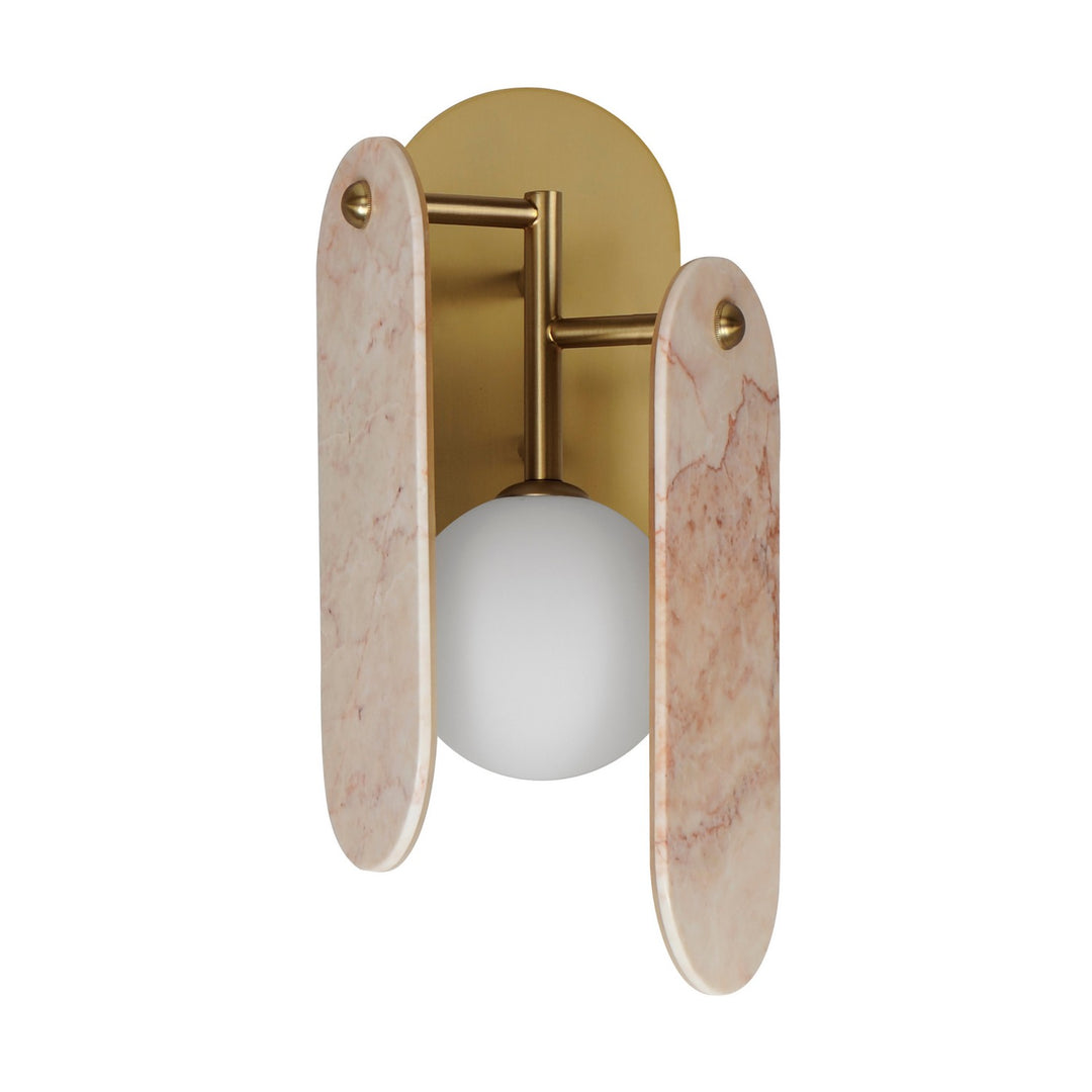 Megalith - Stone LED Wall Sconce in Natural Aged Brass - available from The Lighting Shoppe, trusted by Canadian homeowners