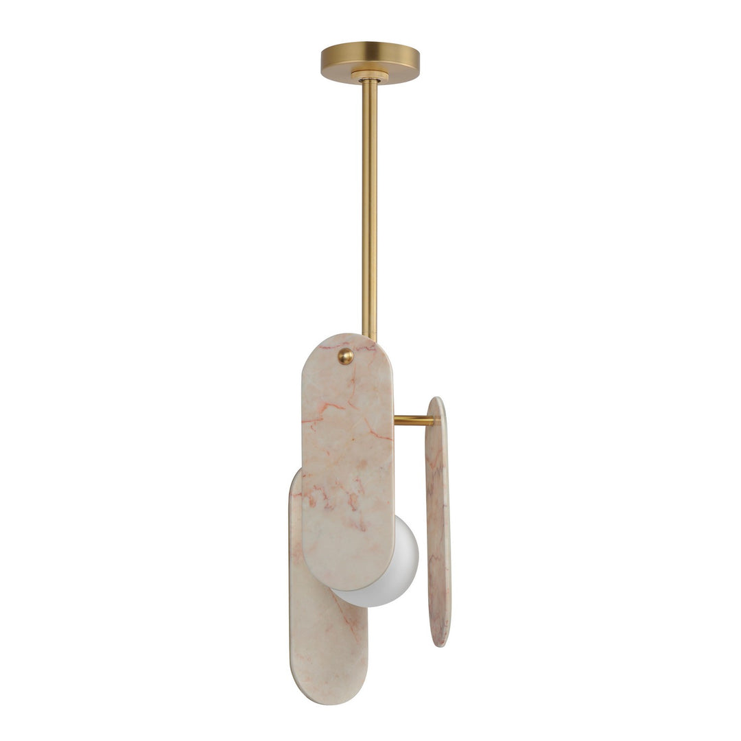 Megalith - Stone LED Pendant in Natural Aged Brass - available from The Lighting Shoppe, trusted by Canadian homeowners