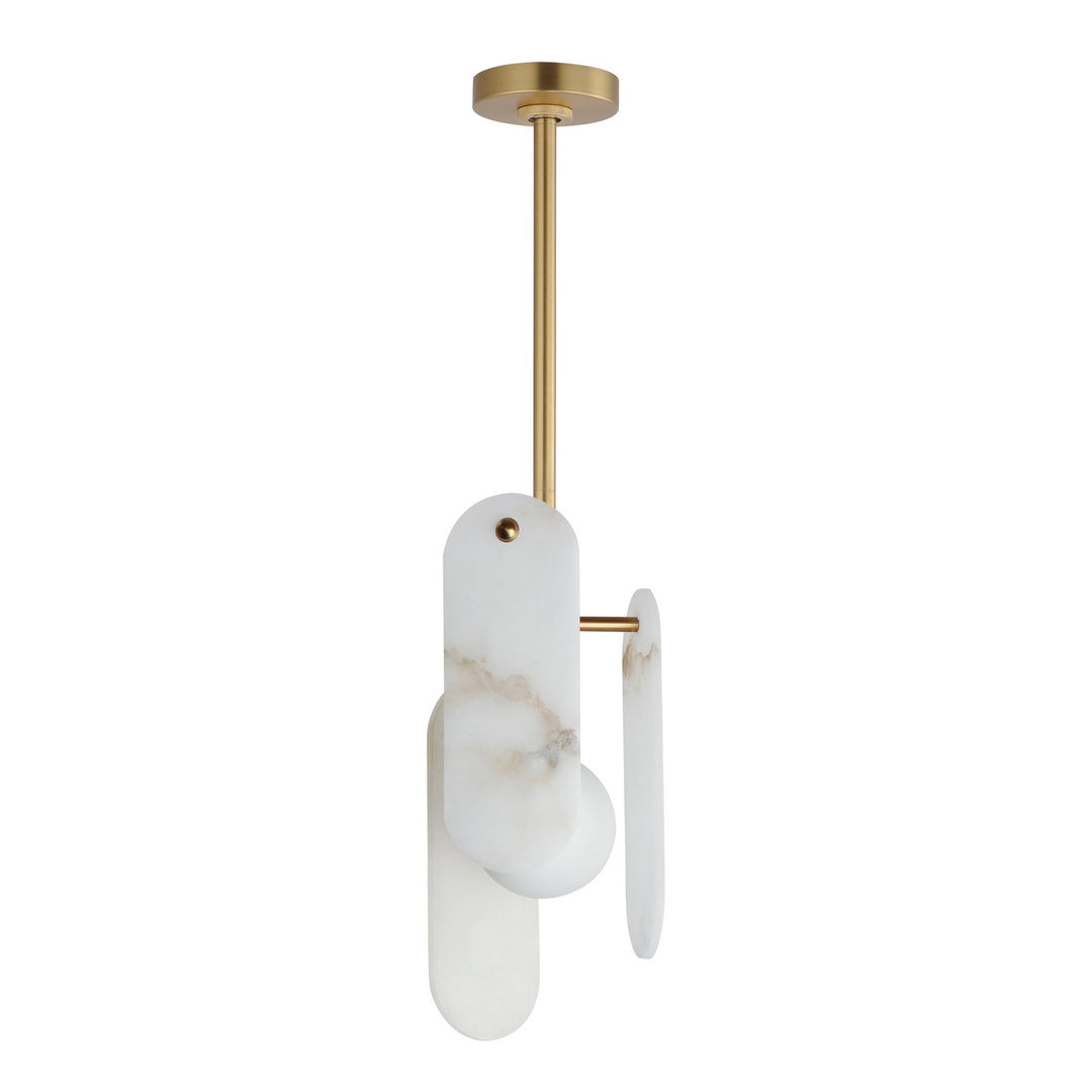 Megalith - Stone LED Pendant in Natural Aged Brass - available from The Lighting Shoppe, trusted by Canadian homeowners