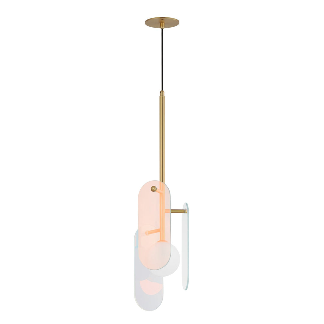 Megalith - Glass LED Pendant in Natural Aged Brass - available from The Lighting Shoppe, trusted by Canadian homeowners
