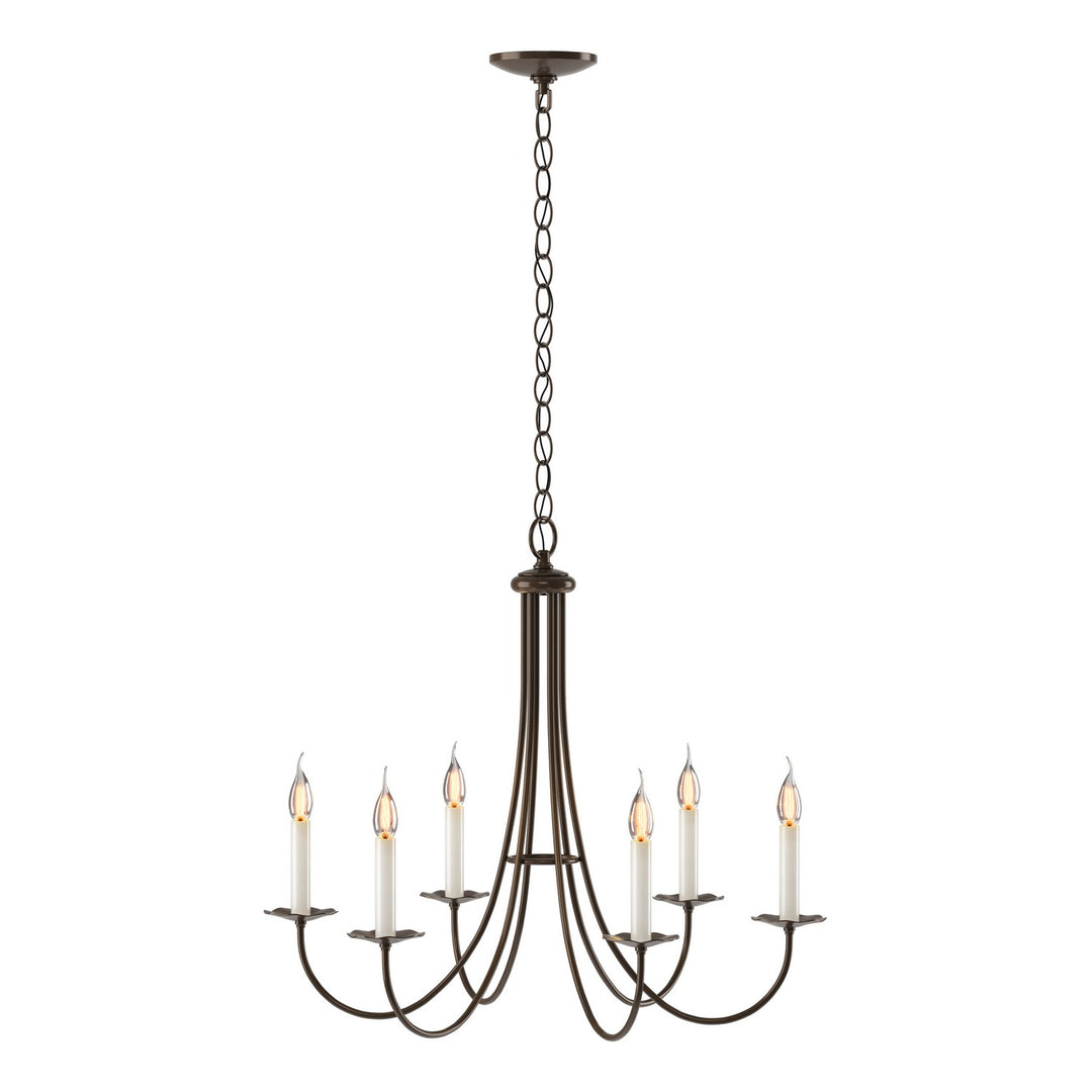 Hubbardton Forge Canada - 101160-SKT-05 - Six Light Chandelier - Simple Lines - Bronze