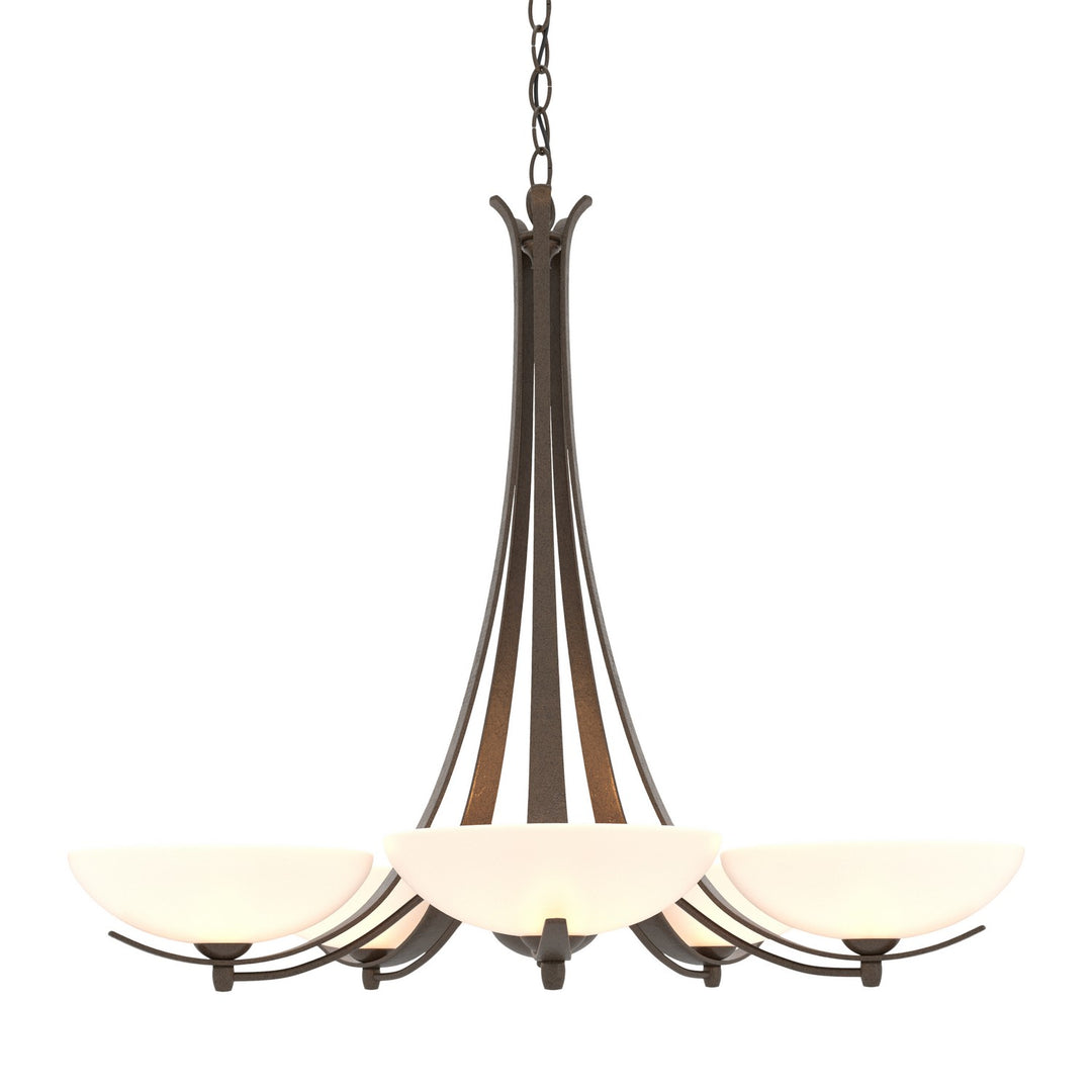 Hubbardton Forge Canada - 101261-SKT-05-GG0123 - Five Light Chandelier - Aegis - Bronze