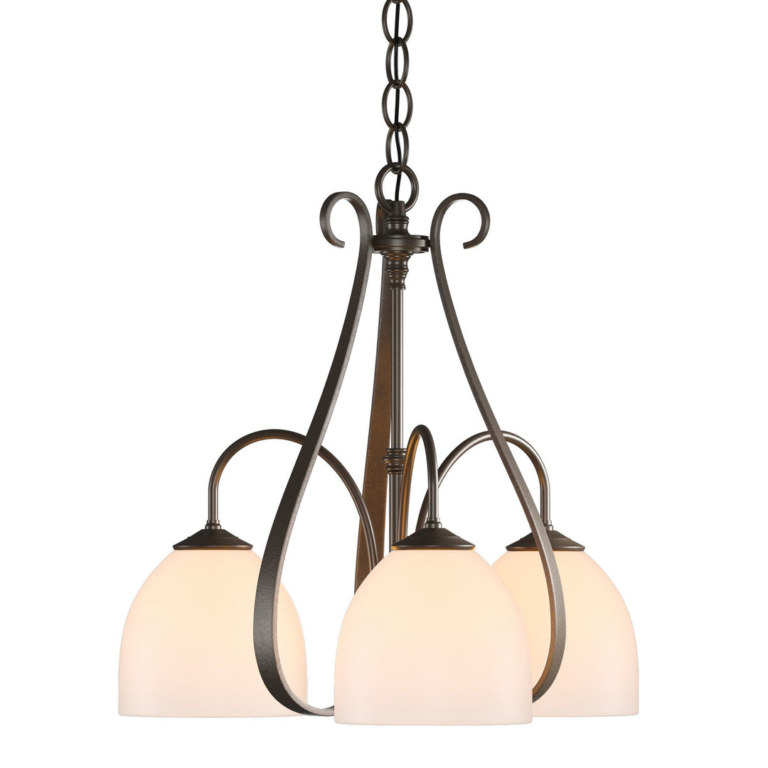 Hubbardton Forge Canada - 101441-SKT-05-GG0001 - Three Light Chandelier - Sweeping Taper - Bronze