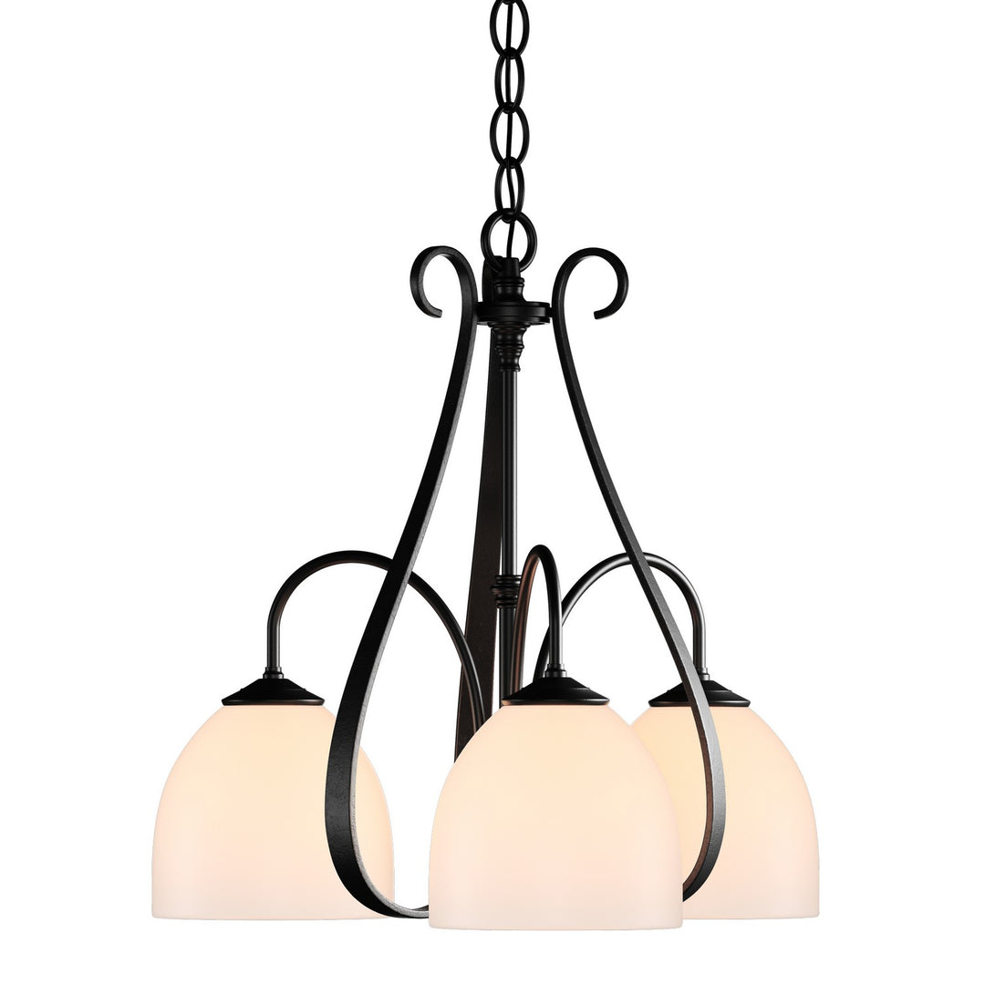 Hubbardton Forge Canada - 101441-SKT-10-GG0001 - Three Light Chandelier - Sweeping Taper - Black