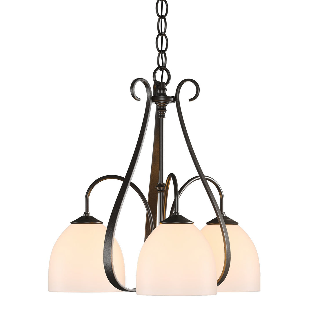 Hubbardton Forge Canada - 101441-SKT-14-GG0001 - Three Light Chandelier - Sweeping Taper - Oil Rubbed Bronze