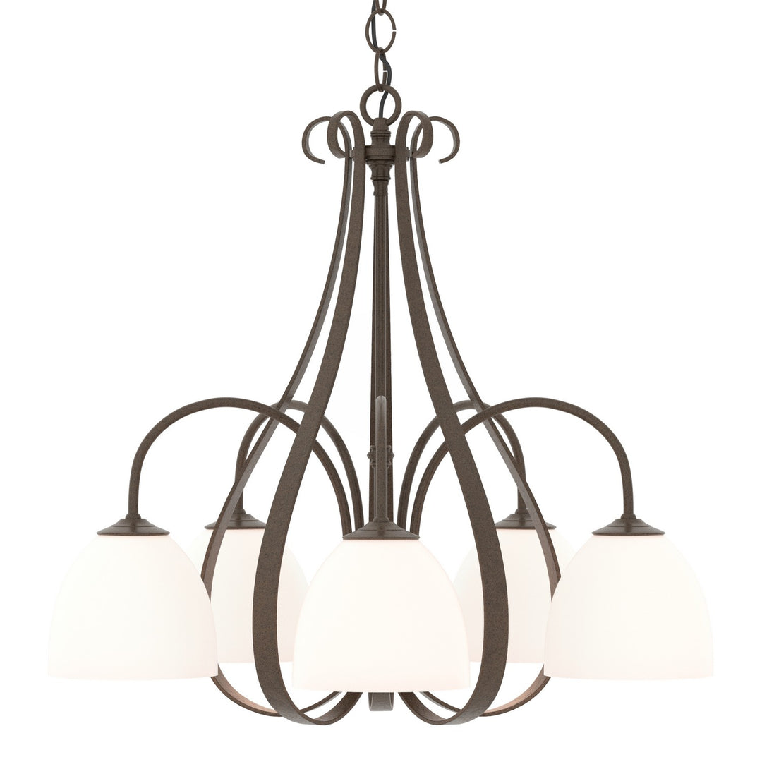 Hubbardton Forge Canada - 101445-SKT-05-GG0001 - Five Light Chandelier - Sweeping Taper - Bronze