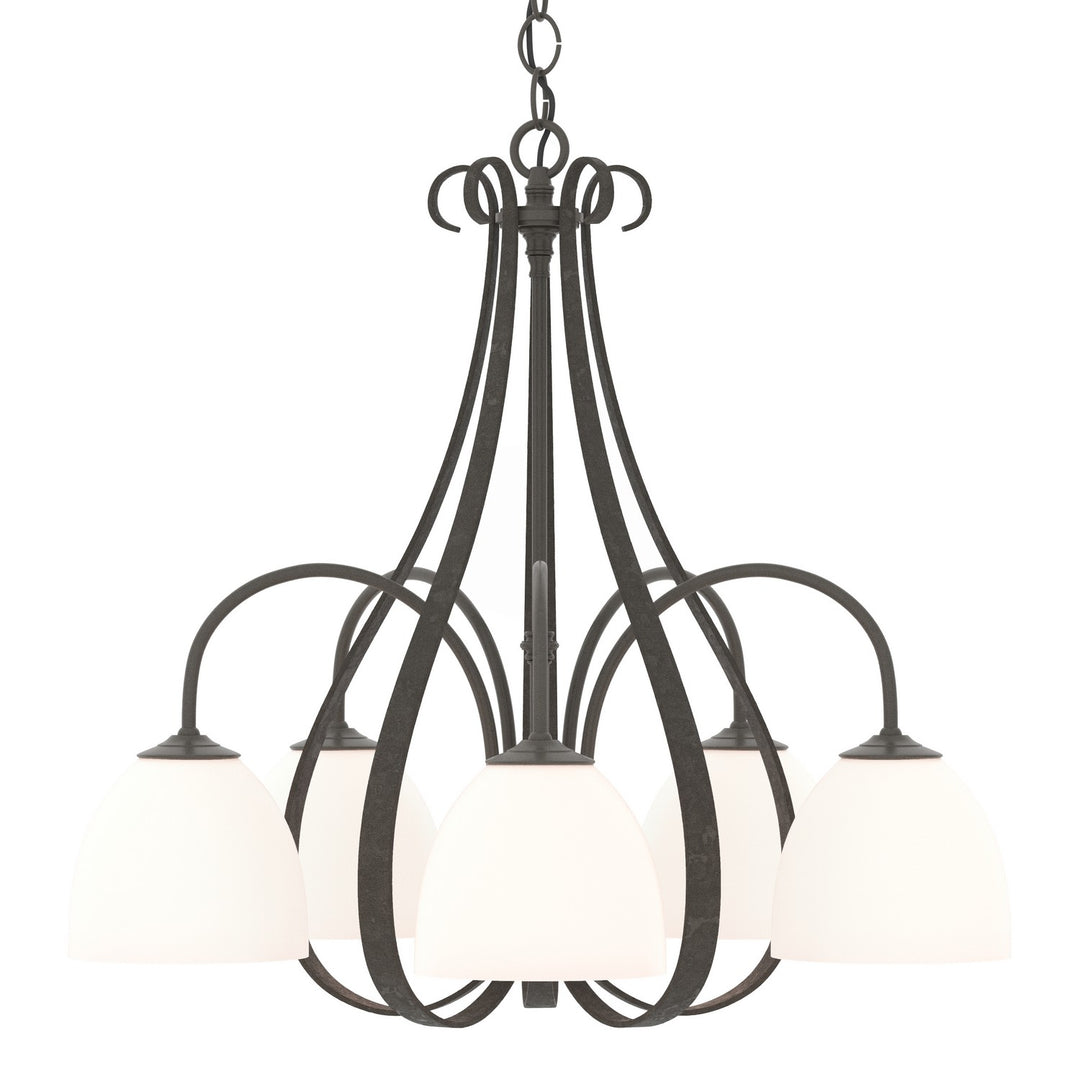 Hubbardton Forge Canada - 101445-SKT-07-GG0001 - Five Light Chandelier - Sweeping Taper - Dark Smoke