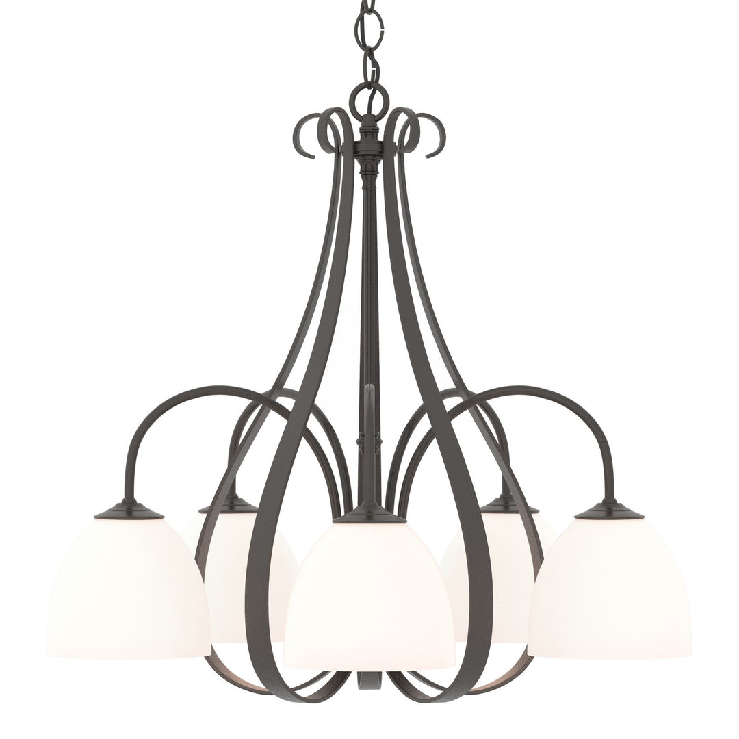 Hubbardton Forge Canada - 101445-SKT-14-GG0001 - Five Light Chandelier - Sweeping Taper - Oil Rubbed Bronze