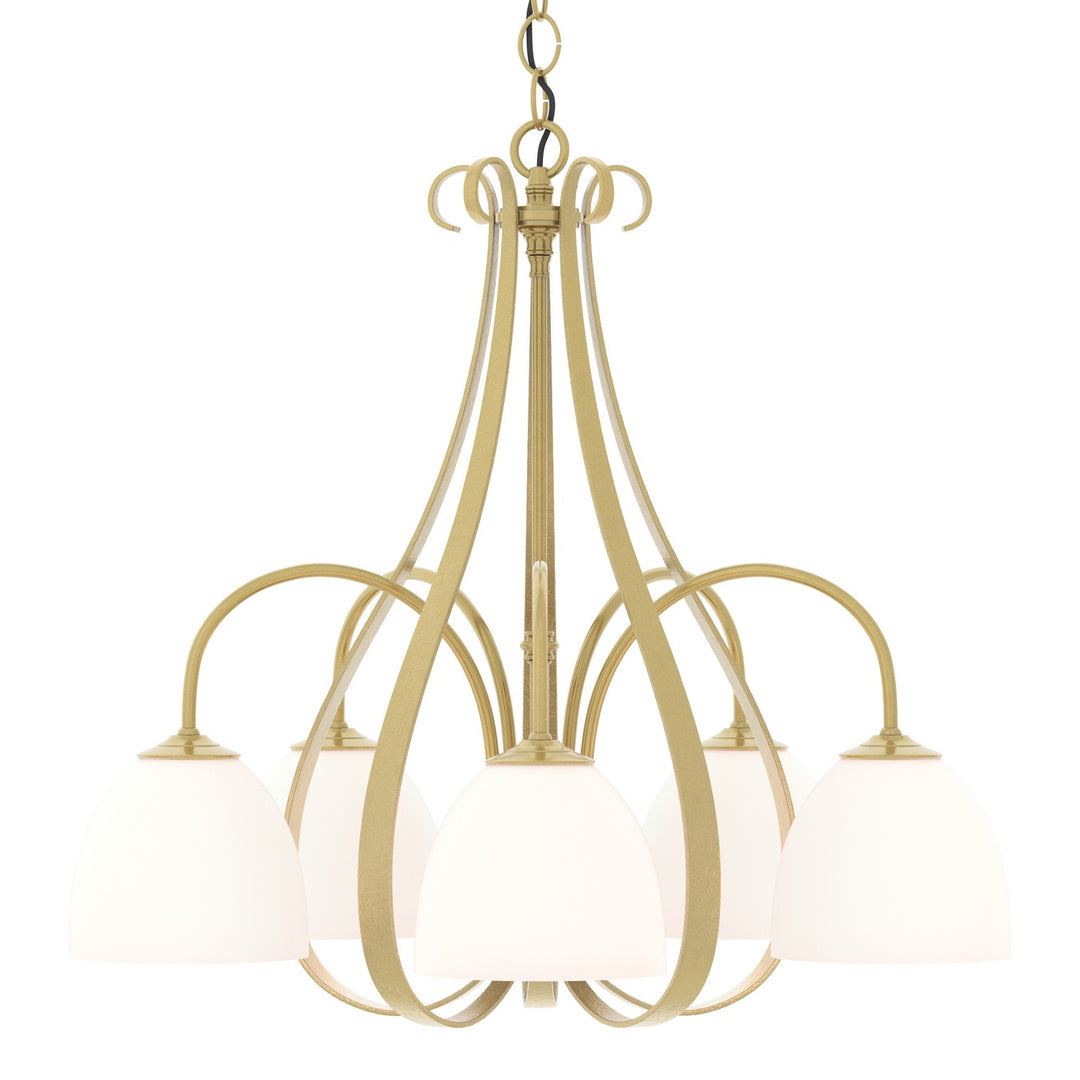 Hubbardton Forge Canada - 101445-SKT-86-GG0001 - Five Light Chandelier - Sweeping Taper - Modern Brass