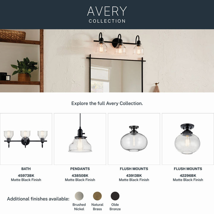 Kichler Canada - 43850BK - One Light Mini Pendant - Avery - Black
