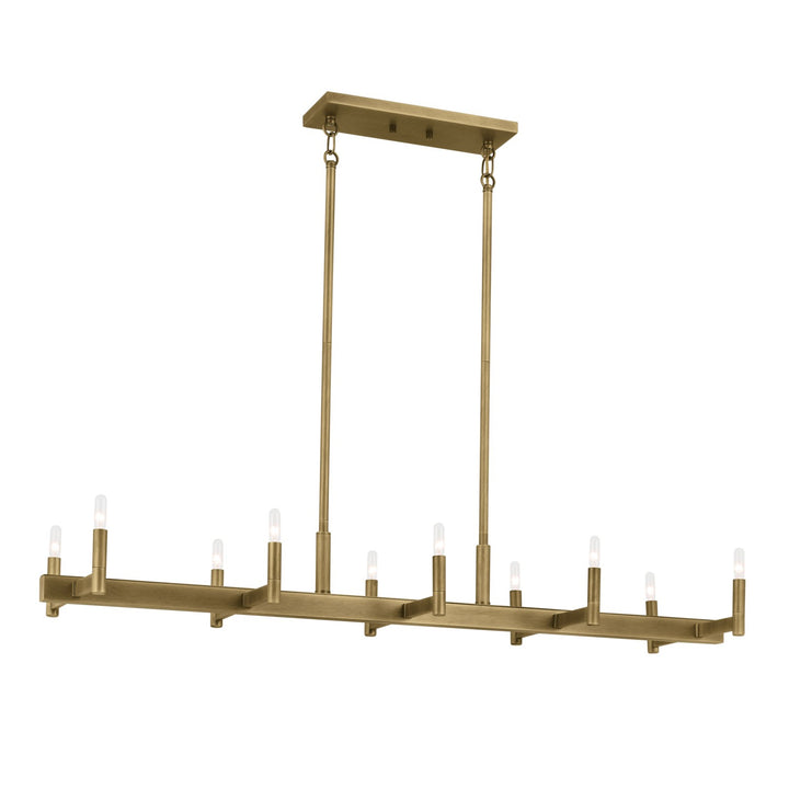Kichler Canada - 52614NBR - Ten Light Linear Chandelier - Erzo - Natural Brass