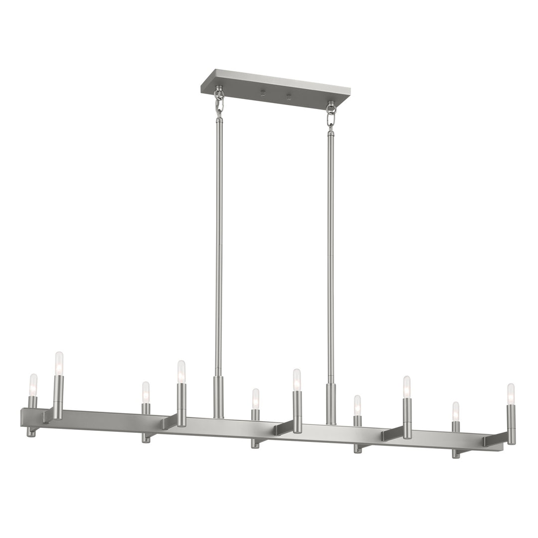 Kichler Canada - 52614SN - Ten Light Linear Chandelier - Erzo - Satin Nickel