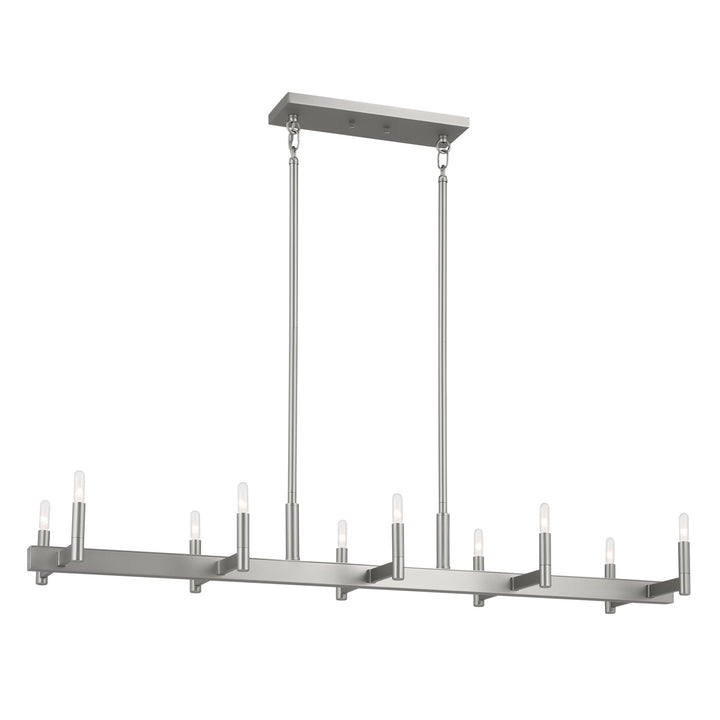 Kichler Canada - 52614SN - Ten Light Linear Chandelier - Erzo - Satin Nickel