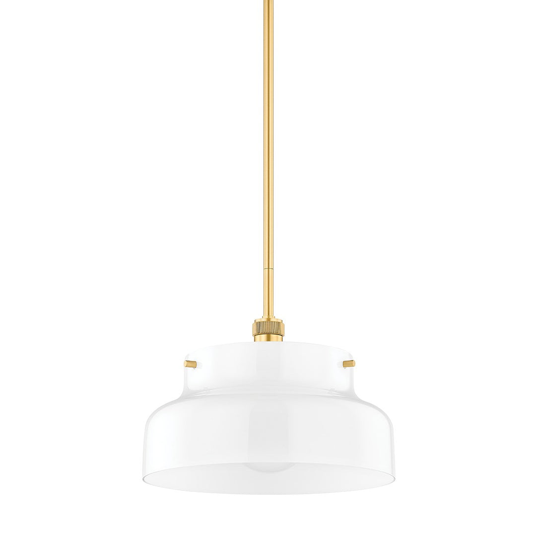 Luella One Light Pendant in Aged Brass - available from The Lighting Shoppe, trusted by Canadian homeowners