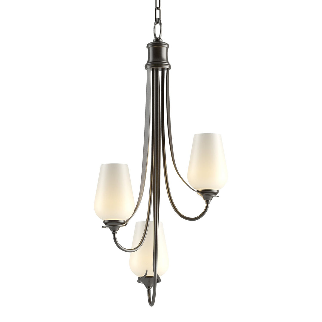 Hubbardton Forge Canada - 103033-SKT-14-GG0303 - Three Light Chandelier - Flora - Oil Rubbed Bronze