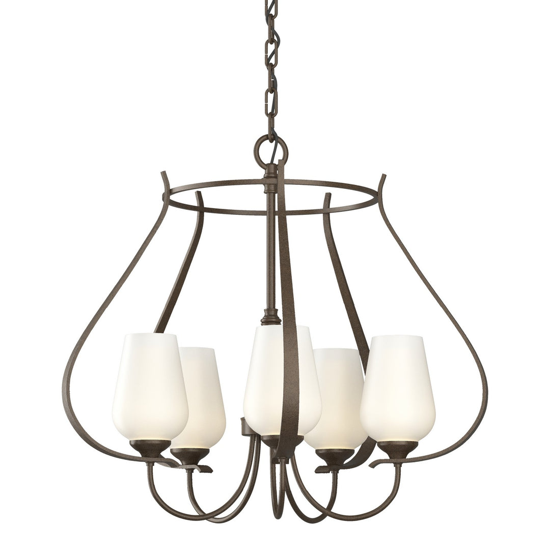 Hubbardton Forge Canada - 103045-SKT-05-GG0303 - Five Light Chandelier - Flora - Bronze