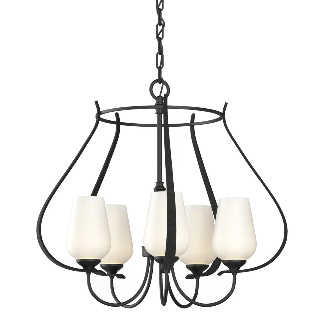 Hubbardton Forge Canada - 103045-SKT-10-GG0303 - Five Light Chandelier - Flora - Black