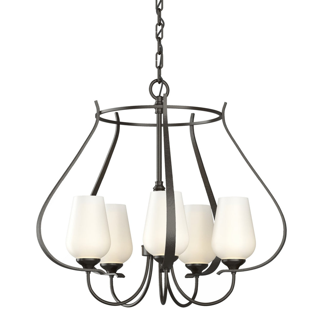 Hubbardton Forge Canada - 103045-SKT-14-GG0303 - Five Light Chandelier - Flora - Oil Rubbed Bronze