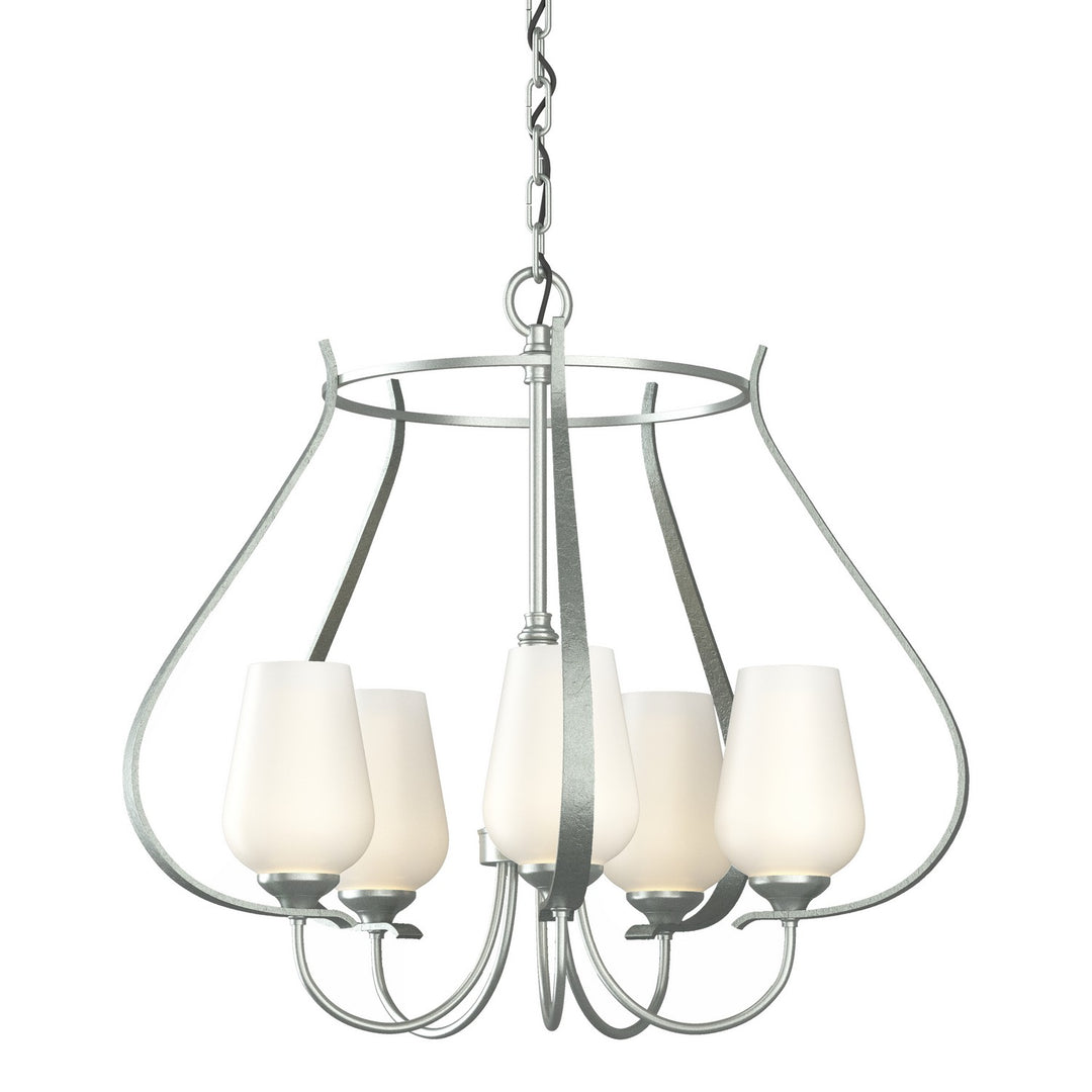 Hubbardton Forge Canada - 103045-SKT-82-GG0303 - Five Light Chandelier - Flora - Vintage Platinum