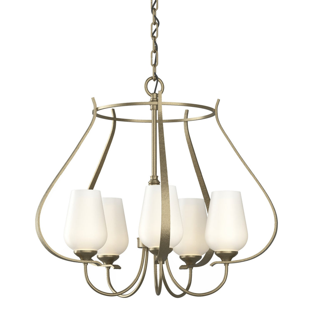 Flora Five Light Chandelier in Soft Gold - available from The Lighting Shoppe, trusted by Canadian homeowners