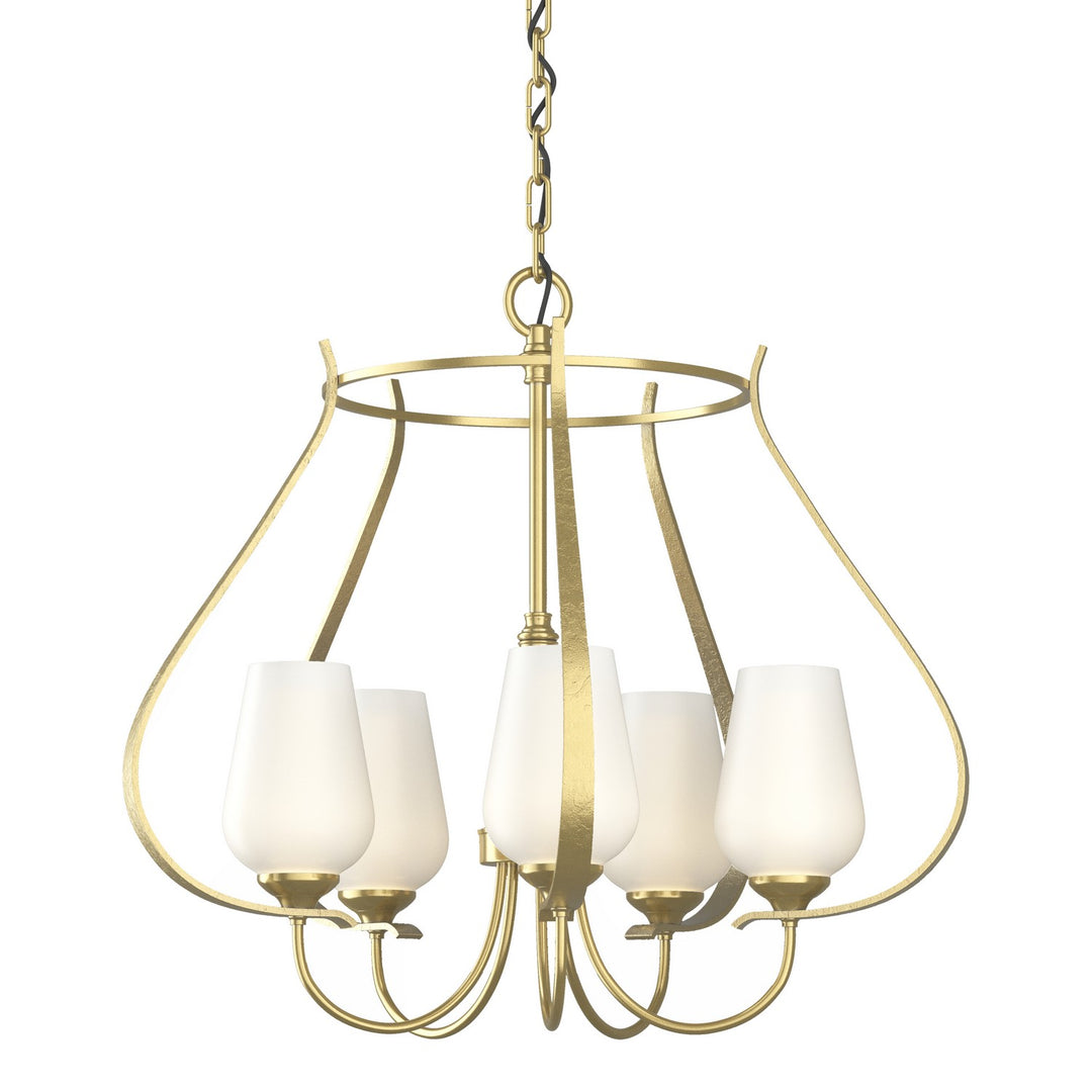 Hubbardton Forge Canada - 103045-SKT-86-GG0303 - Five Light Chandelier - Flora - Modern Brass