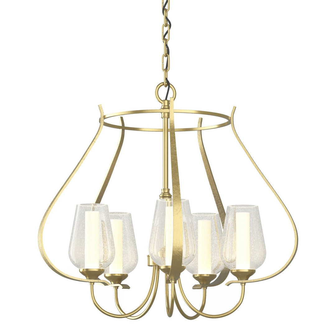 Flora Five Light Chandelier in Modern Brass - available from The Lighting Shoppe, trusted by Canadian homeowners