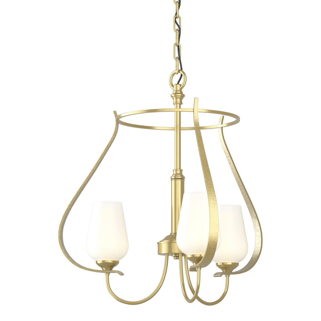 Flora Three Light Chandelier in Modern Brass - available from The Lighting Shoppe, trusted by Canadian homeowners