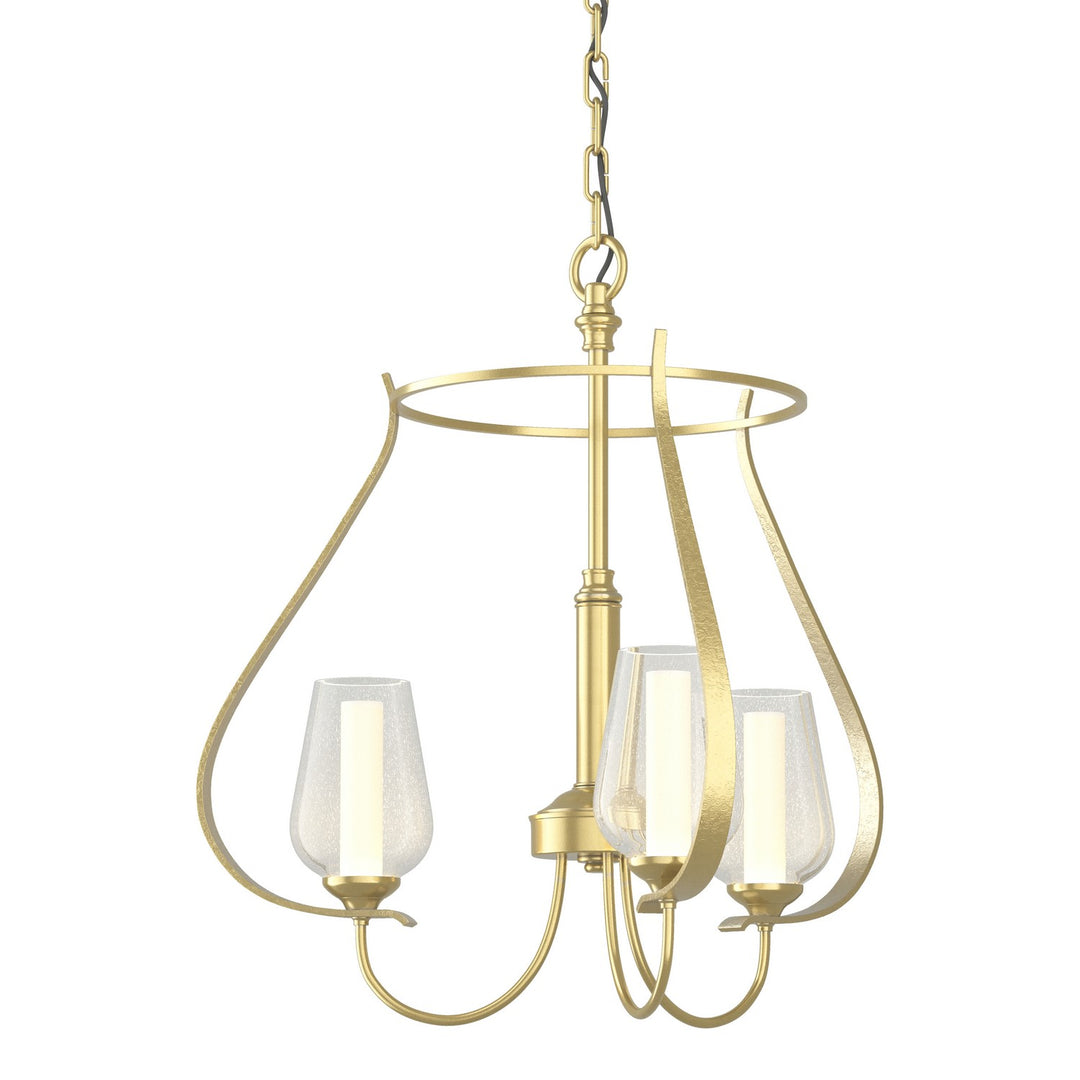 Flora Three Light Chandelier in Modern Brass - available from The Lighting Shoppe, trusted by Canadian homeowners