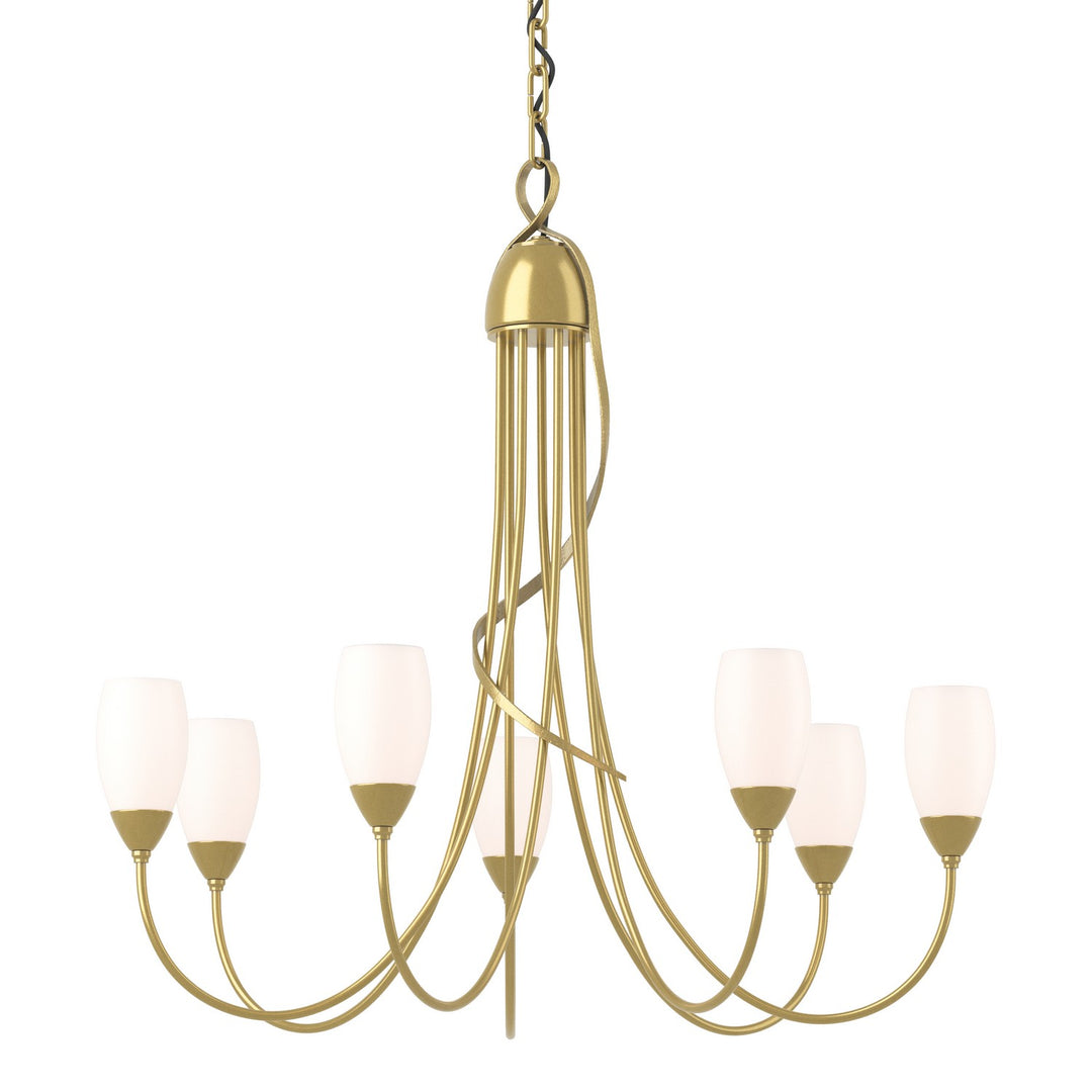 Flora Seven Light Chandelier in Modern Brass - available from The Lighting Shoppe, trusted by Canadian homeowners